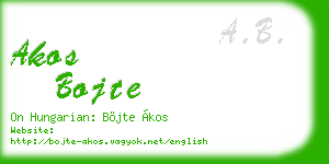 akos bojte business card